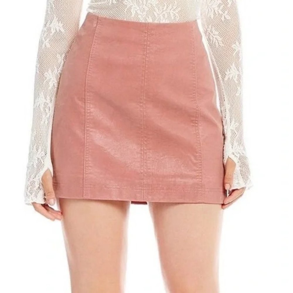 Free People Vegan Leather Mini Skirt - Size 4